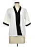 Assorted Brands Color Block White Short Sleeve Blouse Size M - photo 1