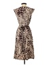 Ann Taylor Animal Print Brown Cocktail Dress Size 2 Petite - photo 2