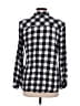 Gap 100% Viscose Checkered-gingham Black Long Sleeve Button-Down Shirt Size L - photo 2