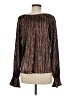 Ramy Brook 100% Polyester Metallic Brown Long Sleeve Blouse Size M - photo 2
