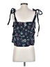 Warm 100% Cotton Blue Sleeveless Blouse Size 0 (1) - photo 2