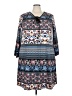 Misia Print Blue Casual Dress Size 3X - photo 1