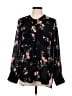 Rachel Roy Collection 100% Polyester Floral Black Long Sleeve Blouse Size L - photo 1