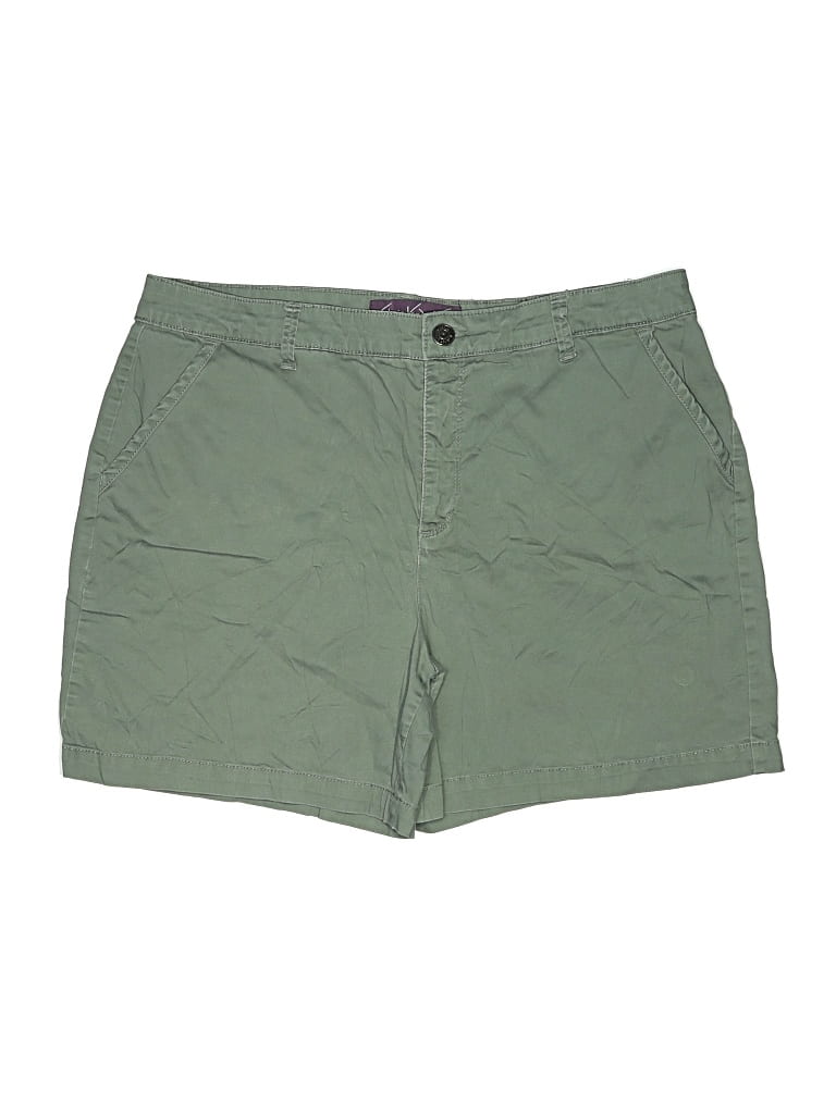 Pre-owned Gloria Vanderbilt Khaki Shorts In Green