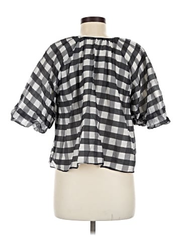Madewell Bubble-Sleeve Top in Gingham (view 2)