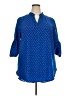 Unbranded 100% Polyester Blue 3/4 Sleeve Blouse Size 2X - photo 1