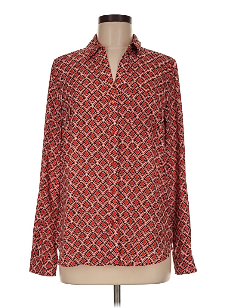 Pre-owned The Limited Long Sleeve Blouse In Red