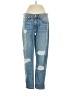 Derek Lam 100% Cotton Hearts Blue Jeans Size 25 waist - photo 1