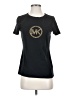 MICHAEL Michael Kors Metallic Black Short Sleeve T-Shirt Size S - photo 1