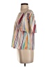 Do & Be 100% Polyester Stripes Orange Short Sleeve Blouse Size S - photo 5