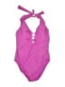 Bleu Solid Pink One Piece Swimsuit Size 10 - photo 1