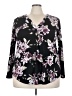 Beacon Apparel Floral Black Long Sleeve Blouse Size 3X - photo 1