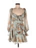 Hello Molly 100% Polyester Floral Blue Cocktail Dress Size 6 - photo 1