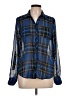Mine Plaid Blue Long Sleeve Blouse Size L - photo 1
