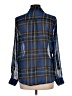 Mine Plaid Blue Long Sleeve Blouse Size L - photo 2