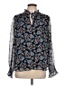 Ann Taylor LOFT 100% Polyester Blue Long Sleeve Blouse Size L - photo 1
