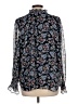 Ann Taylor LOFT 100% Polyester Blue Long Sleeve Blouse Size L - photo 2