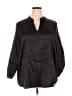 Papermoon 100% Polyester Animal Print Black Burgundy 3/4 Sleeve Blouse Size 3X - photo 1