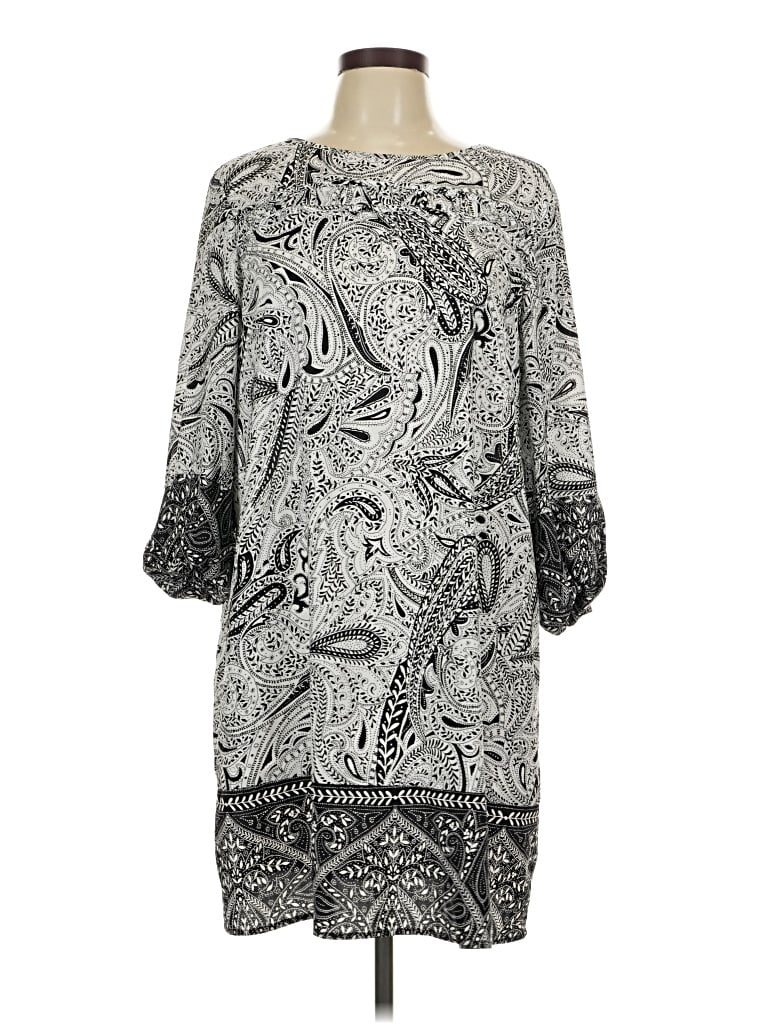 Pre-owned Ann Taylor Loft Casual Dress In Gray