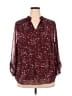 Papermoon 100% Polyester Burgundy 3/4 Sleeve Blouse Size 2X - photo 1