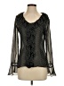 Chaps 100% Polyester Black Long Sleeve Blouse Size 4 - photo 1