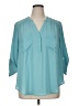 Torrid 100% Polyester Teal 3/4 Sleeve Blouse Size 1X Plus (1) - photo 1