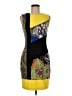 Joseph Ribkoff Graphic Yellow Cocktail Dress Size 6 - photo 1