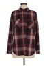 Casa Cabana Plaid Burgundy Long Sleeve Blouse Size M - photo 1