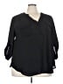 Torrid 100% Polyester Black 3/4 Sleeve Blouse Size 3X Plus (3) - photo 1