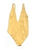 Billabong Solid Yellow One Piece Swimsuit Size 2 - photo 2