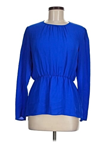 Theory Long Sleeve Silk Top (view 1)