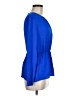 Theory 100% Silk Blue Long Sleeve Silk Top Size M - photo 4