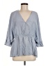 Heyson Blue 3/4 Sleeve Blouse Size M - photo 1