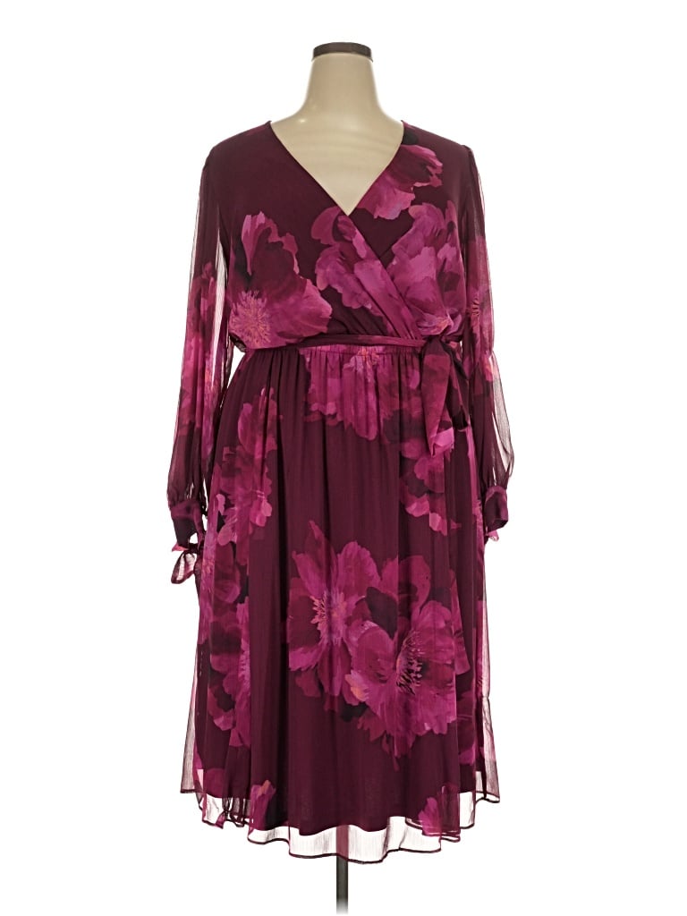 Pre-owned Calvin Klein Cocktail Dress In Burgundy