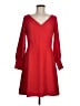 Ann Taylor 100% Polyester Solid Red Casual Dress Size 6 - photo 1