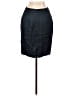 Due Per Due 100% Silk Solid Black Green Silk Skirt Size 10 - photo 2