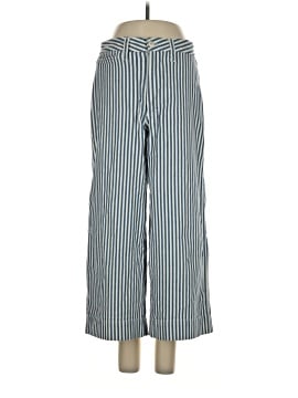 Madewell Petite Emmett Wide-Leg Crop Pants in Herringbone Railroad Stripe (view 1)