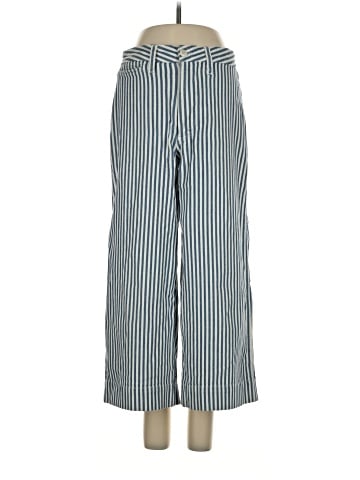 Madewell Petite Emmett Wide-Leg Crop Pants in Herringbone Railroad Stripe (view 1)