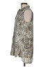 Chico's 100% Linen Animal Print Silver Sleeveless Button-Down Shirt Size Med (1) - photo 5