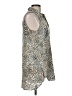Chico's 100% Linen Animal Print Silver Sleeveless Button-Down Shirt Size Med (1) - photo 4