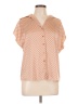 Maison d' Amelie Polka Dots Orange Short Sleeve Blouse Size L - photo 1