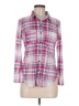 Joe Boxer 100% Polyester Plaid Pink Long Sleeve Blouse Size M - photo 1