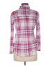 Joe Boxer 100% Polyester Plaid Pink Long Sleeve Blouse Size M - photo 2