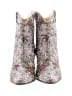 Betsey Johnson Floral Silver Ankle Boots Size 6 - photo 2