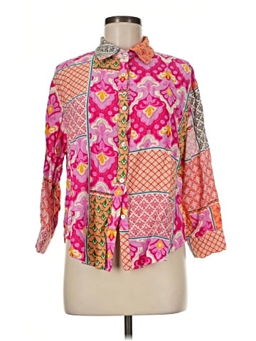 AaKaa 3/4 Sleeve Button-Down Shirt (view 1)