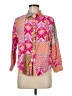 AaKaa 100% Rayon Color Block Pink 3/4 Sleeve Button-Down Shirt Size M - photo 1