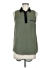 Monteau Green Sleeveless Button-Down Shirt Size M - photo 1