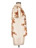 Rose + Olive Floral Ivory Short Sleeve Blouse Size L - photo 4