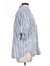 DASH 100% Cotton Stripes Blue 3/4 Sleeve Button-Down Shirt Size L - photo 4