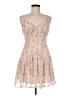 Storia 100% Polyester Floral Tan Cocktail Dress Size M - photo 1